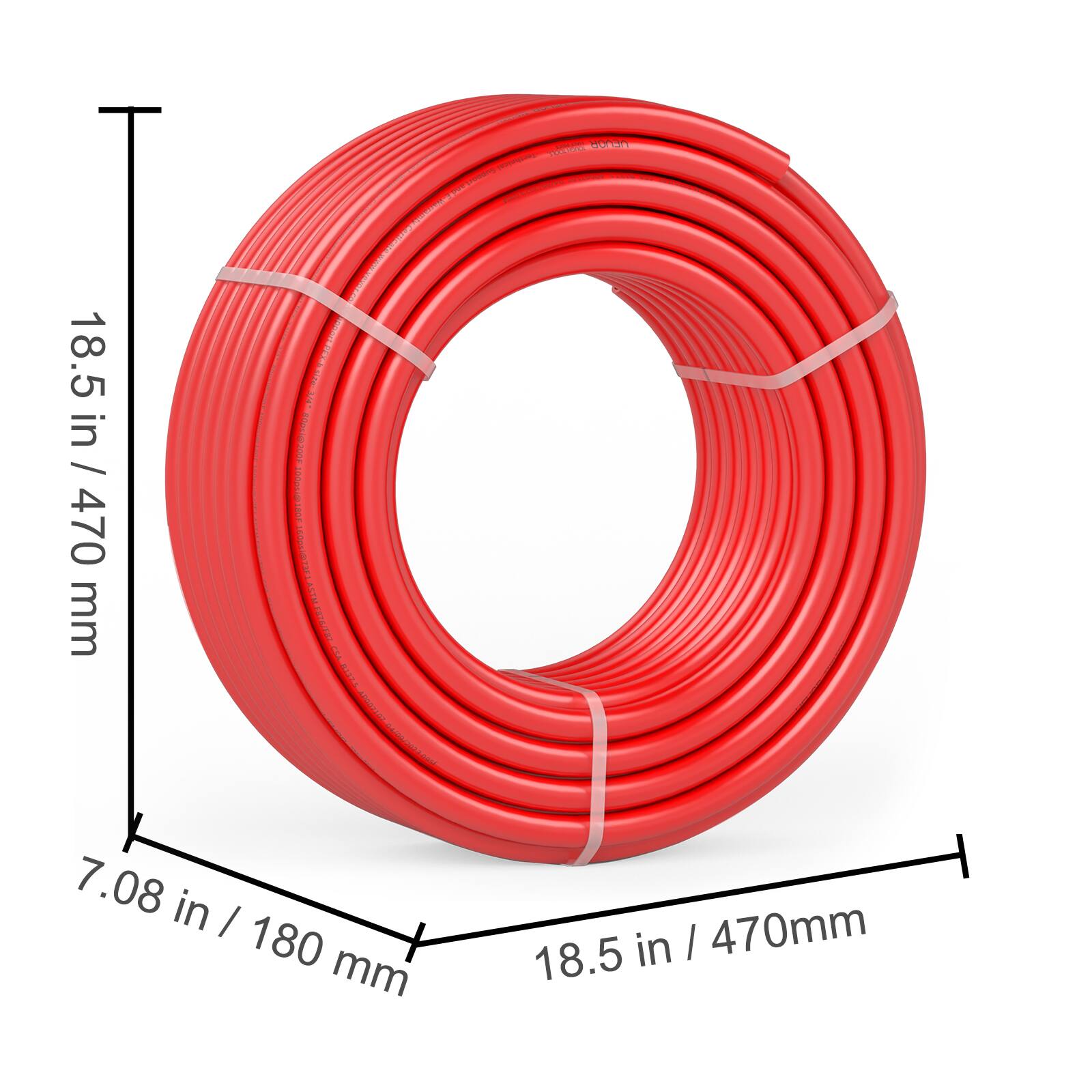 18.5 in / 470 mm  
7.08 in / 180 mm  
18.5 in / 470 mm