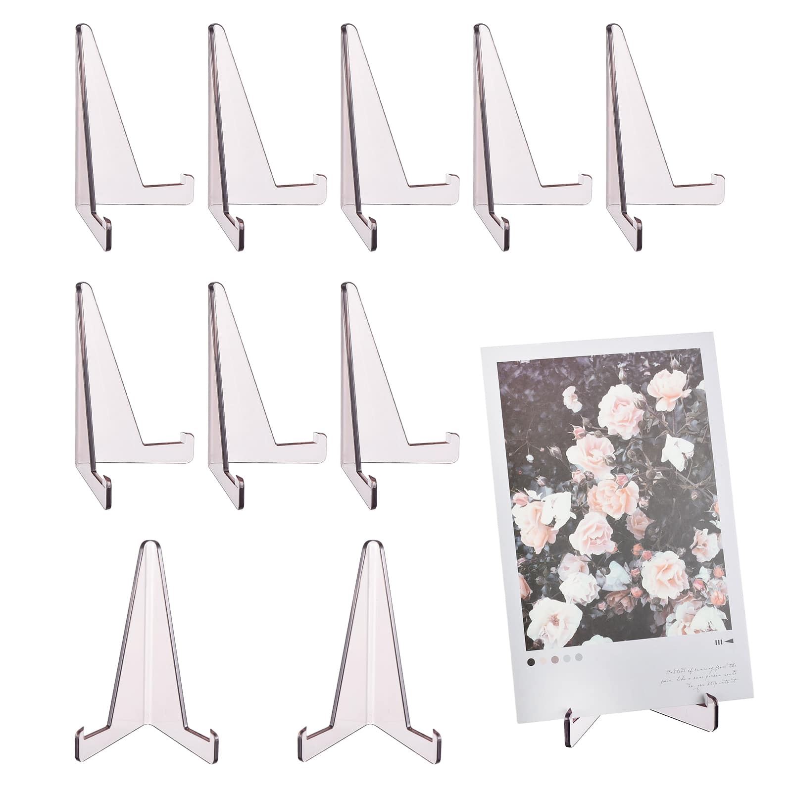 "Unique Bargains - 10pcs Card Display Stand, 3.4"" Clear Plastic Easel Stands Mini Picture Coin Display Easel Holder for Grade Card" price history on PriceWatchPro