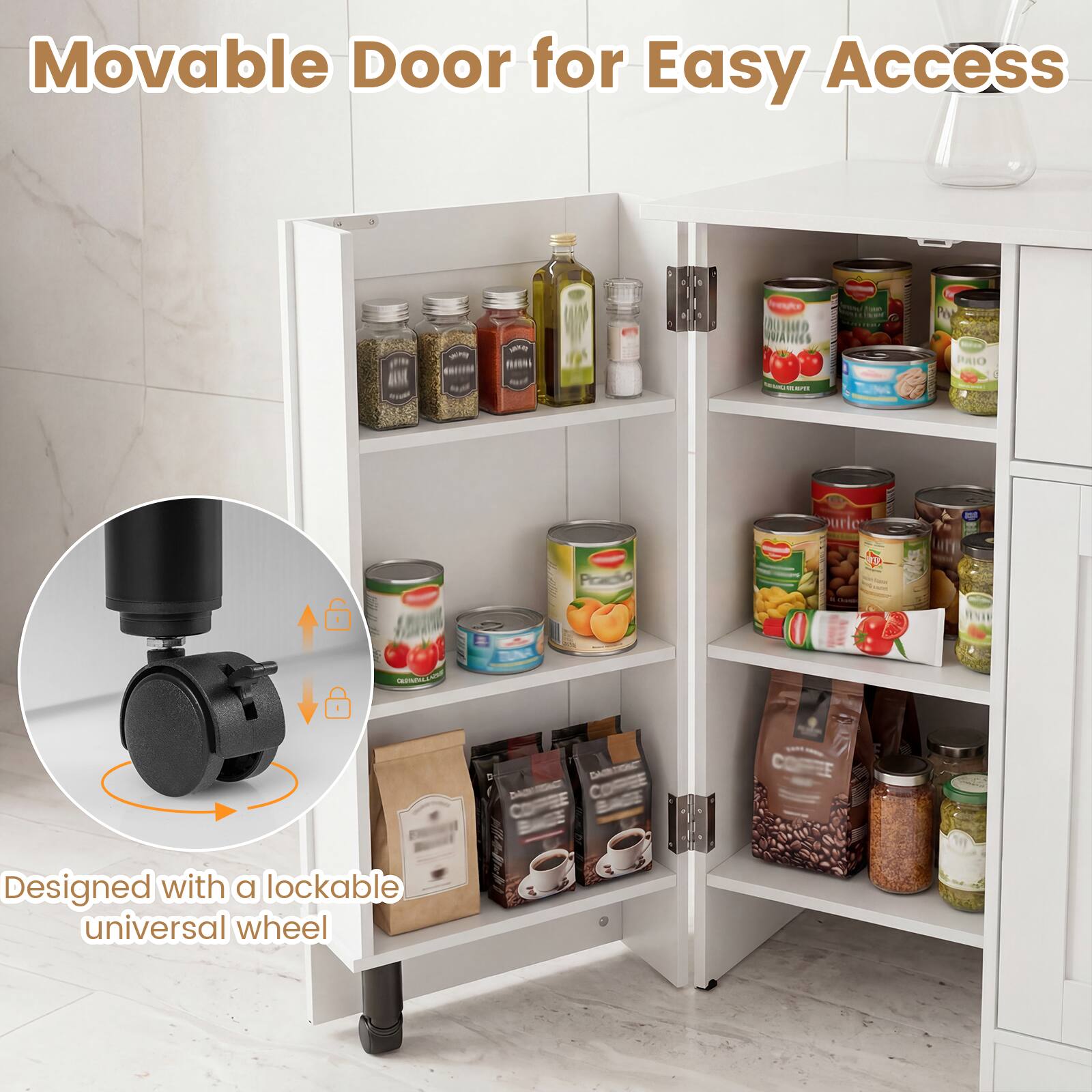 Movable Door for Easy Access

Designed with a lockable universal wheel