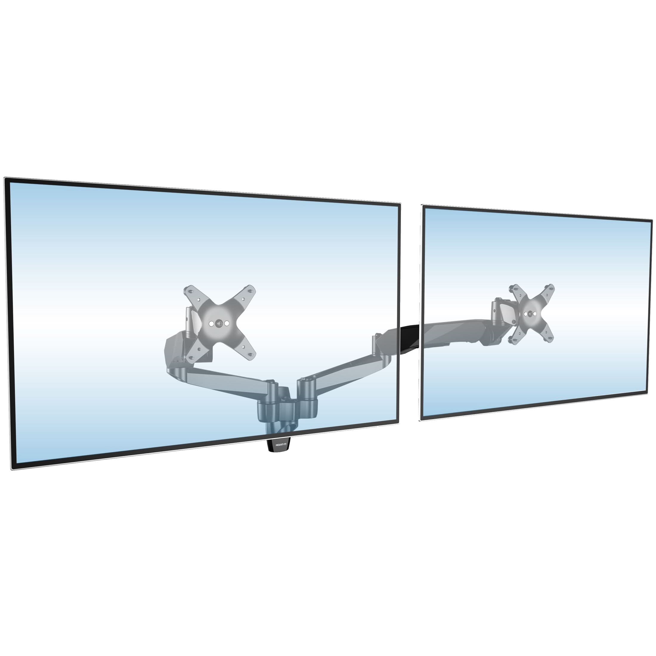 Alt View 7. Mount-It! - CLiX Series Dual Monitor Wall Mount with Gas Spring Arms, Full Motion, 13"-32", Black - Black.