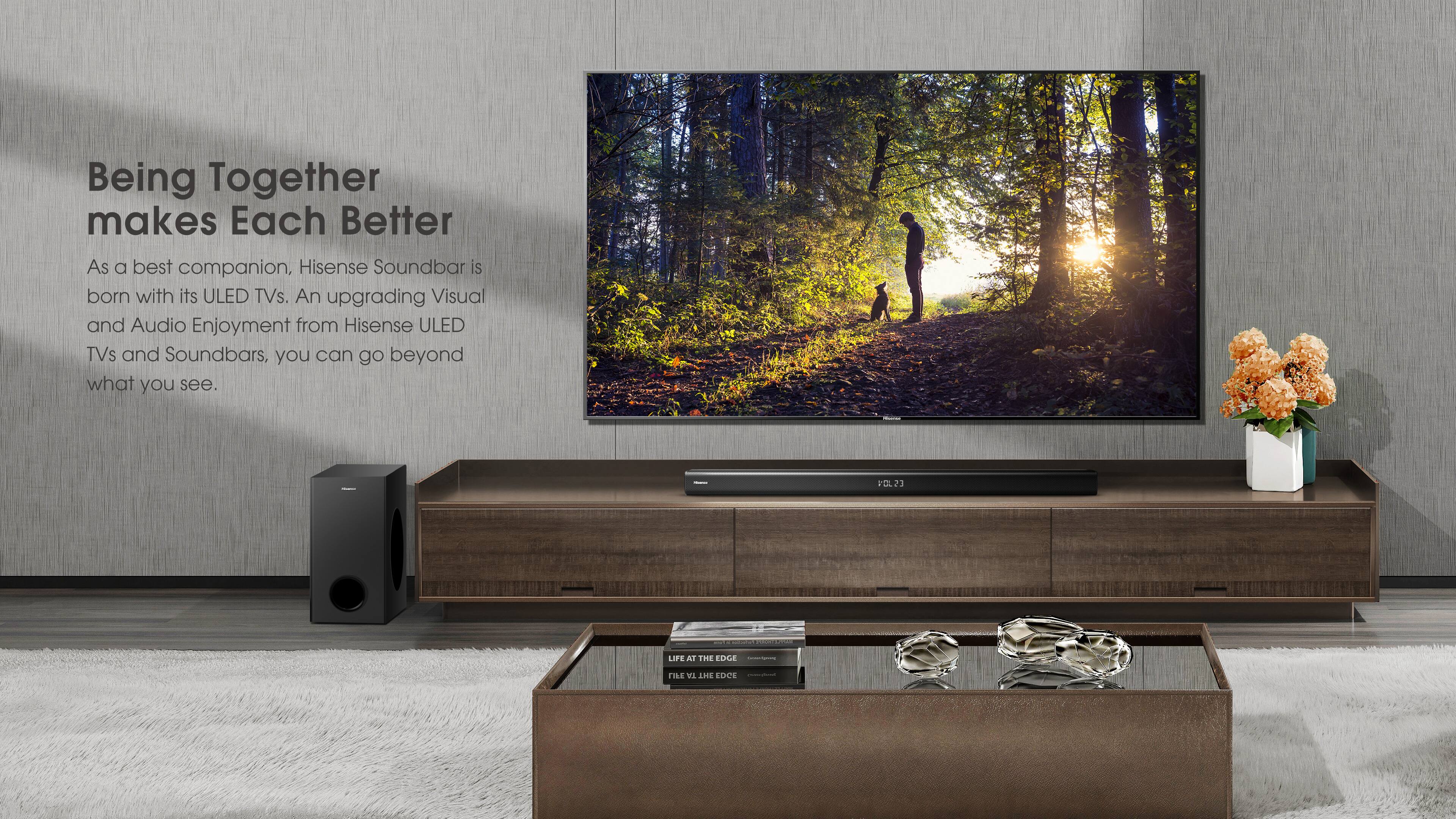 Alt View 15. Hisense - 2.1-Channel Soundbar with Wireless Subwoofer - black.
