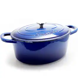 Crockpot - Crock Pot Artisan 7 Quart Enameled Cast Iron Oval Dutch Oven - Sapphire Blue
