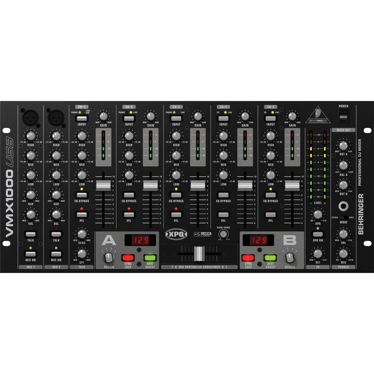 POWERS USB VMX1000  
HIGH MIS LOW  
AUE FE TALE 8 MIC RICH MIS LOW  
B.. FL TALE MIC ON MC INPOT  
HIGH -- MIS LOW 1N SYPASS FFL SING aFT TALR EAIN - A BSLILN NPOT CRIN  
HICH MIS LOW 8 SYPASS FFL 129 9 STNC BEAT LOCK ASSIST INPUT CAIS INPUT RICH  
HICH MIS LOW Lem 10 STPASS 10 BYPASS PFL FIL P MO Ca VCA CONTROLLED CROSSFADER  
CAIN ISPUT CN NICH MID seW IN EYPASS PFL 129 B SENIC BEAT LECK RUSIS1 ASSIN RCH-INGER LEWEE XPG  
EN DN BET 3 MAIN BuT DUT I BAI 1 I MODE WOL ME MIXER  
PROFESSIONAL BEHRINGER