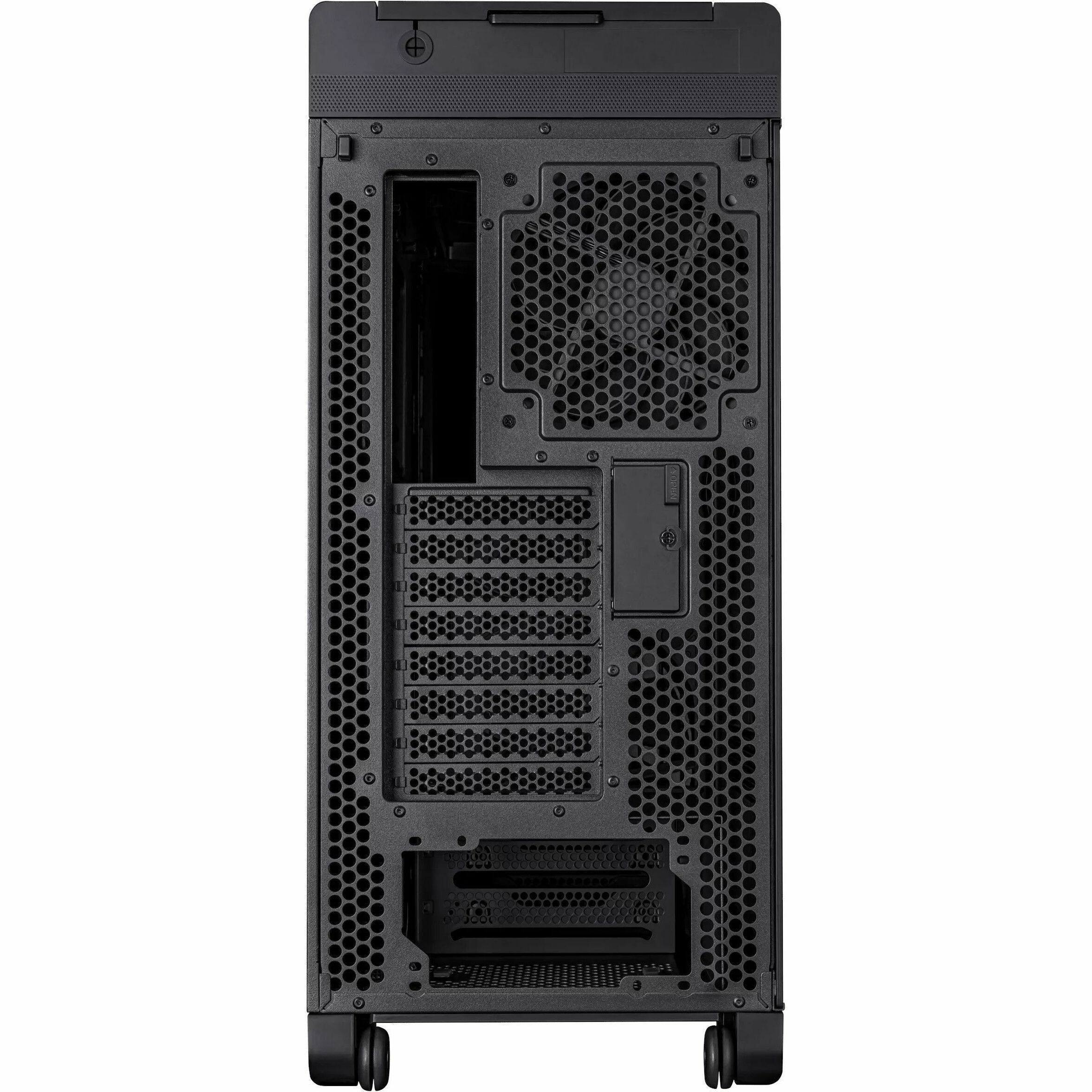 Alt View 2. ASUS - Asus ProArt PA602 - Mid-tower - Black - Tempered Glass - 2 x 200mm, 1 x 140mm Fan(s) Installed - EATX, ATX, Micro ATX - Black.