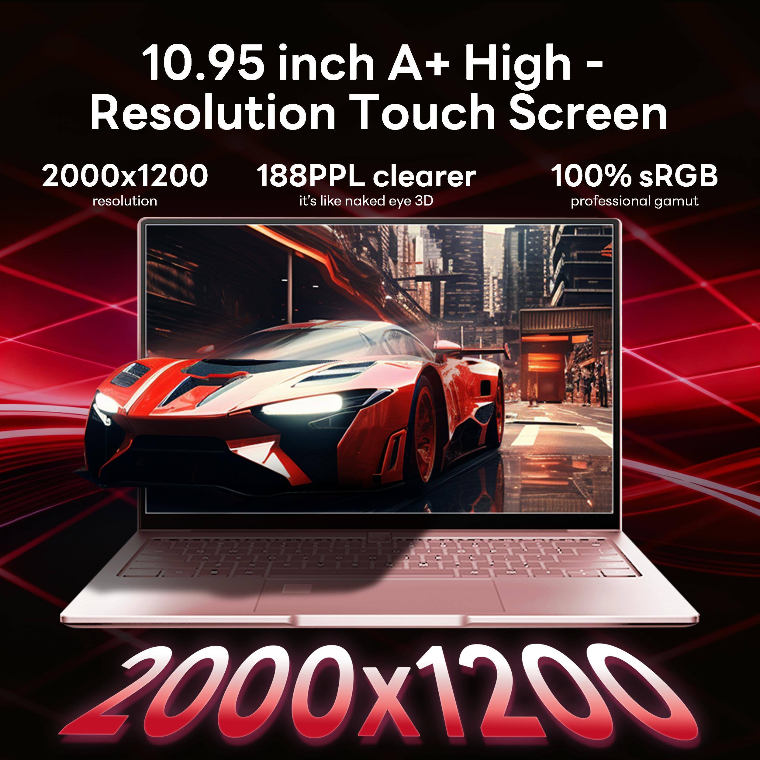 10.95 inch A+ High-Resolution Touch Screen  
2000x1200  
188PPL clearer resolution it's like naked eye 3D  
100% sRGB professional gamut  
2000x1200