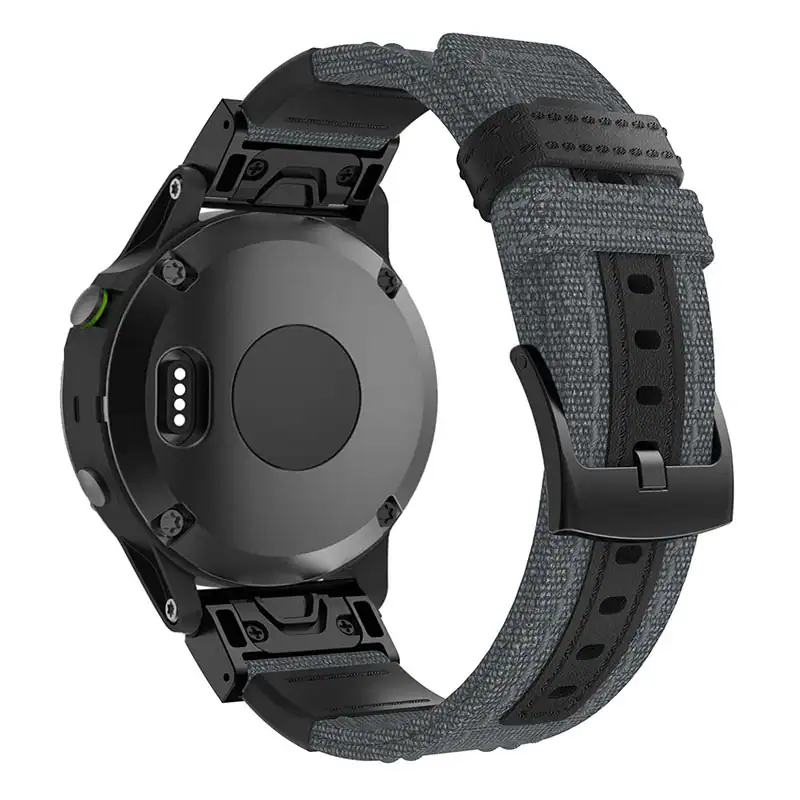 StrapsCo Rugged Canvas Band QuickFit 26 Watch Strap For Garmin Fenix 6X ...