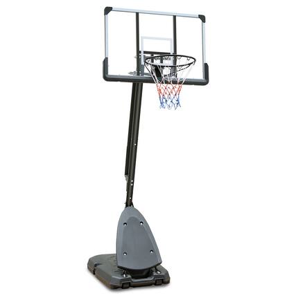 Front. Ecooso - Portable Basketball Hoop System, Adjustable 7.5-10 ft, 44" Backboard, Wheels & Stable Base - Transparent.