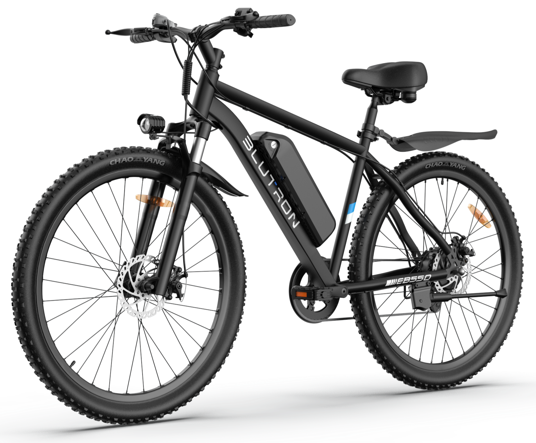 Blutron - EB550S 500W Mountain Ebike with 38 Mile Max Range and 20 MPH Max Speed - one size - Black