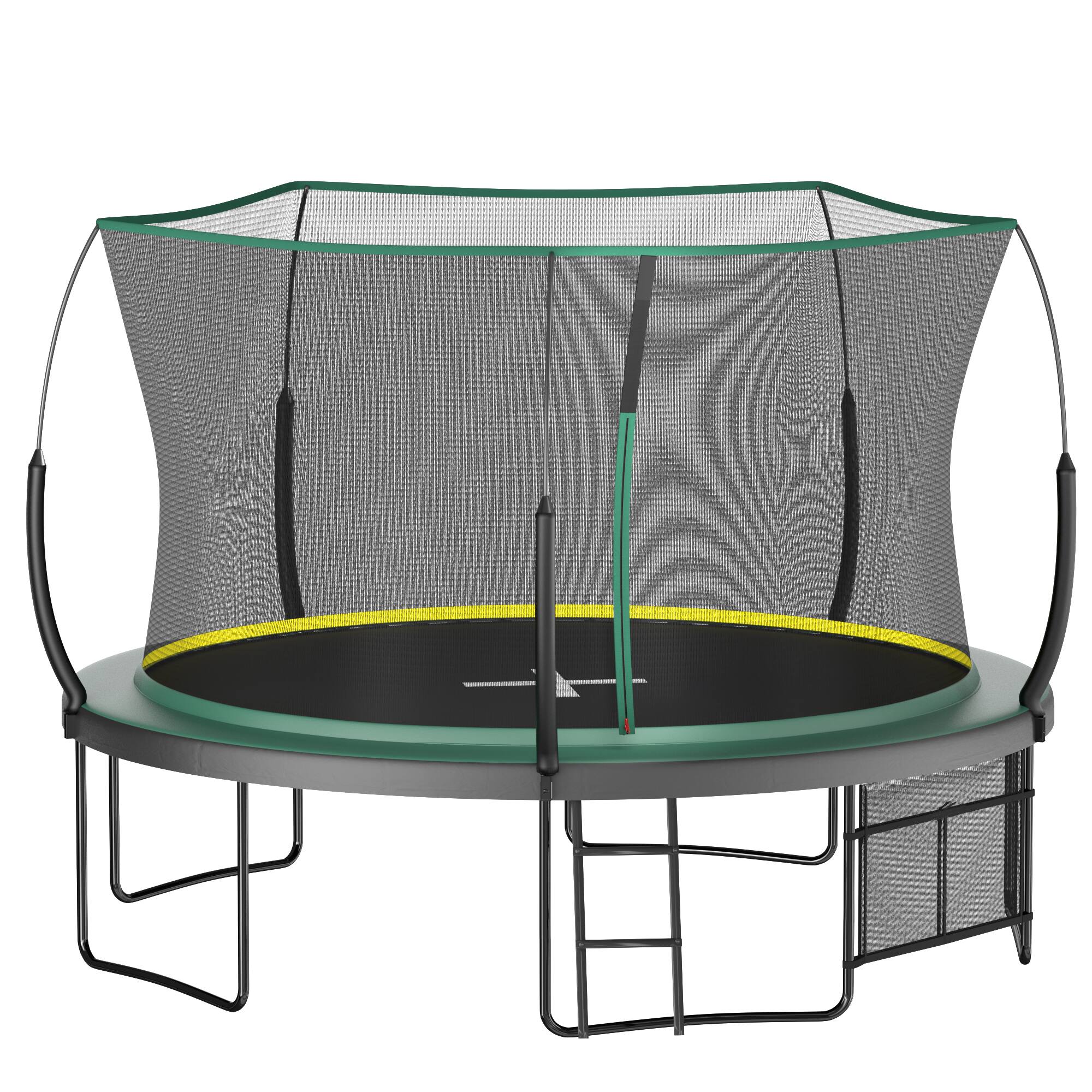 Left. LOVMOR - Lovmor 12 FT Trampoline with No Gap Enclosure Recreational Trampoline for Adults.
