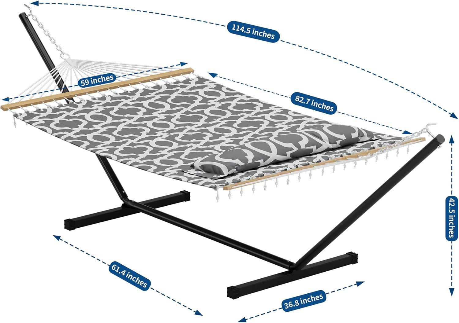 114.5 inches  
59 inches  
82.7 inches  
42.5 inches  
61.4 inches  
36.8 inches