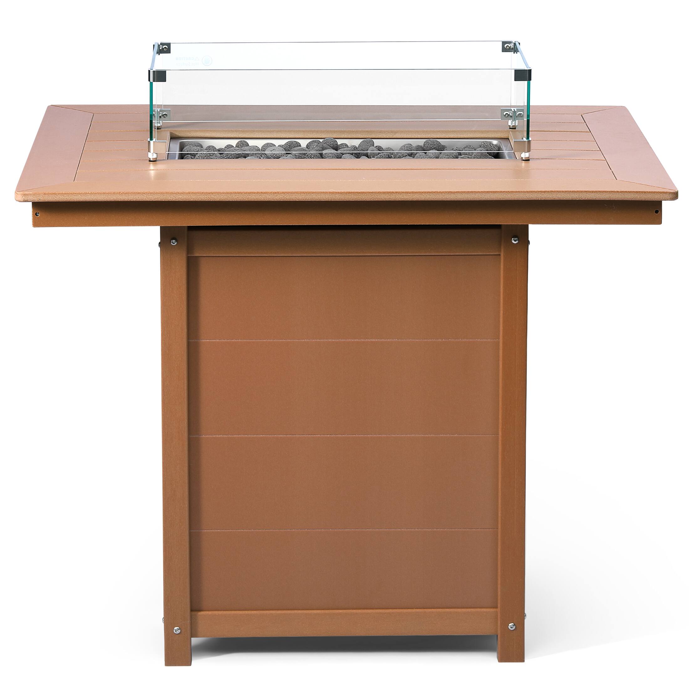 Back. WestinTrends - WestinTrends Helios 46" Modern Outdoor Patio Gas Propane Rectangle Fire Pit Table - Teak.