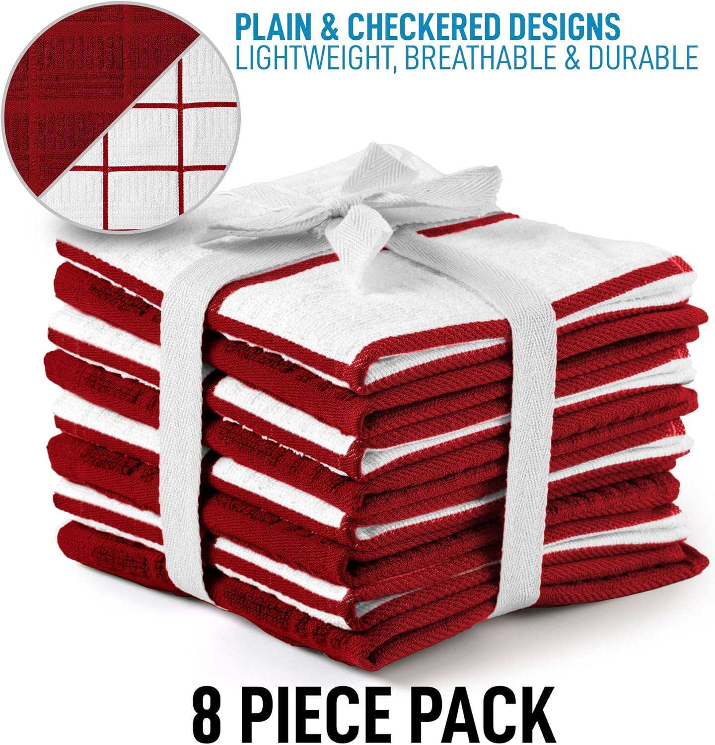 PLAIN & CHECKERED DESIGNS  
LIGHTWEIGHT, BREATHABLE & DURABLE  

8 PIECE PACK