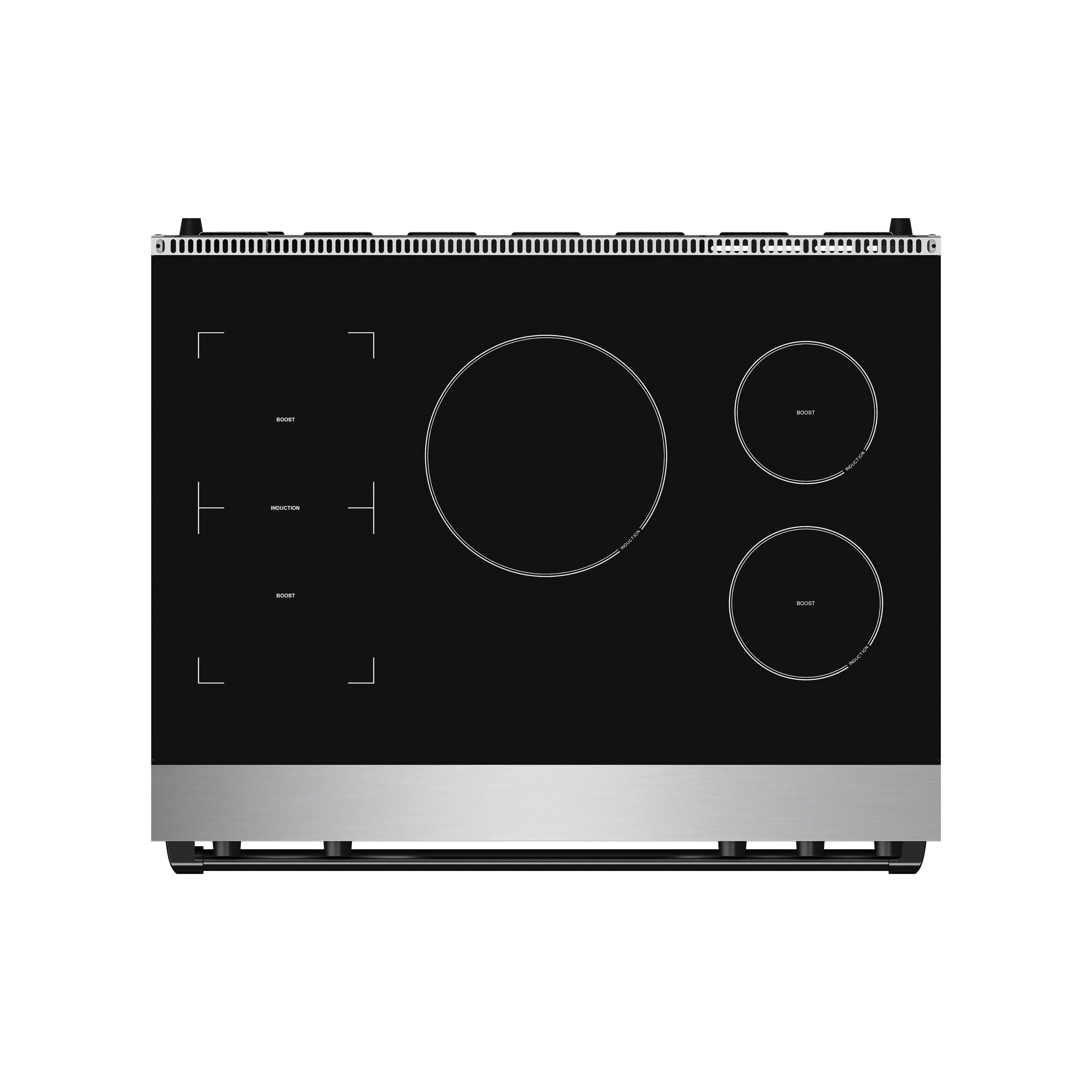 Back. Thor Kitchen - Gordon Ramsay Series by Thor Kitchen 6.0 Cu. Ft Freestanding Induction Range with Black Hardware - Stainless steel.