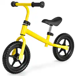 Costway - Kids Balance Bike No Pedal Training Bicycle w/Adjustable Handlebar & Seat - Yellow