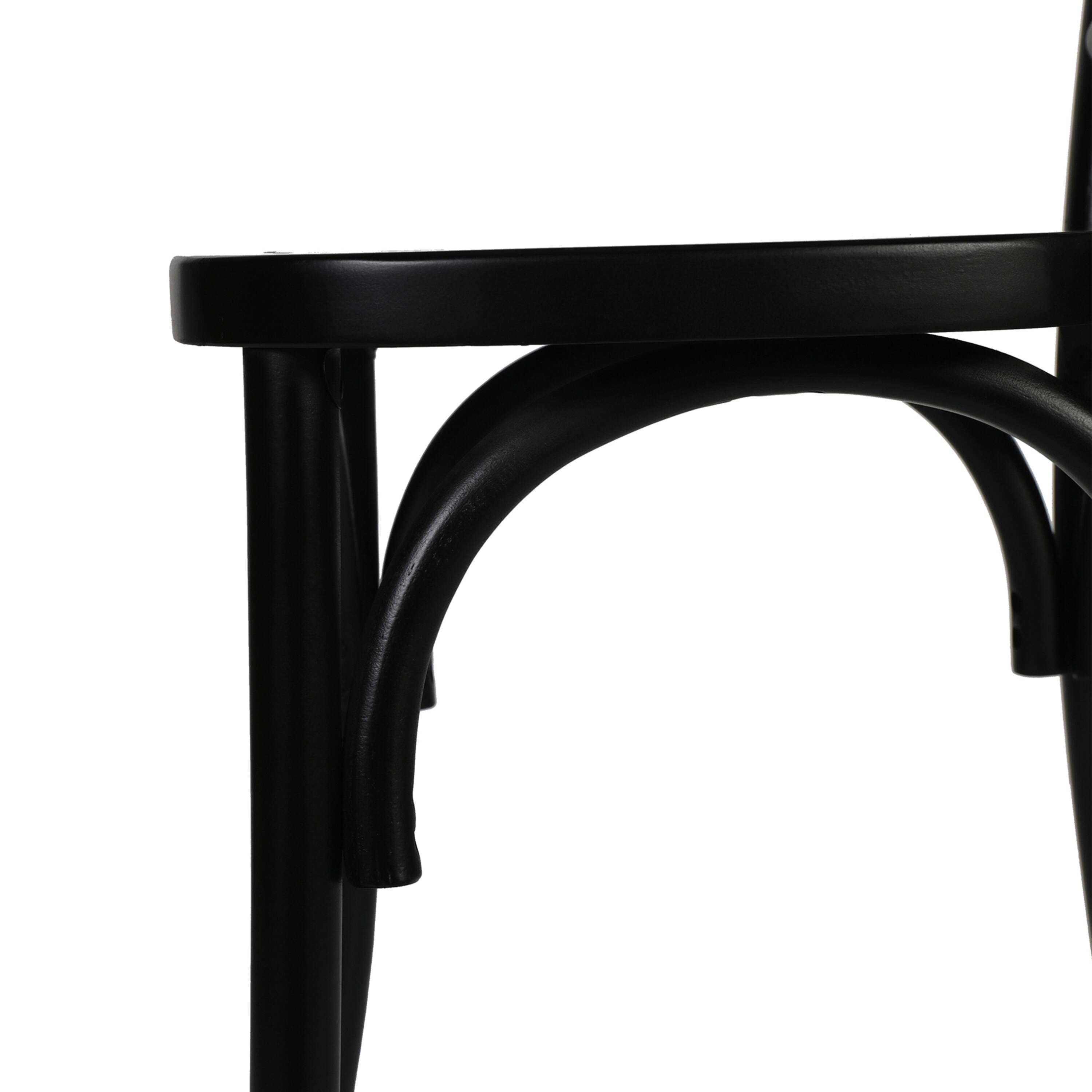 Alt View 10. Emma + Oliver - Decker Solid Wood Stack Dining Chair with Decorative Back Design - Black.