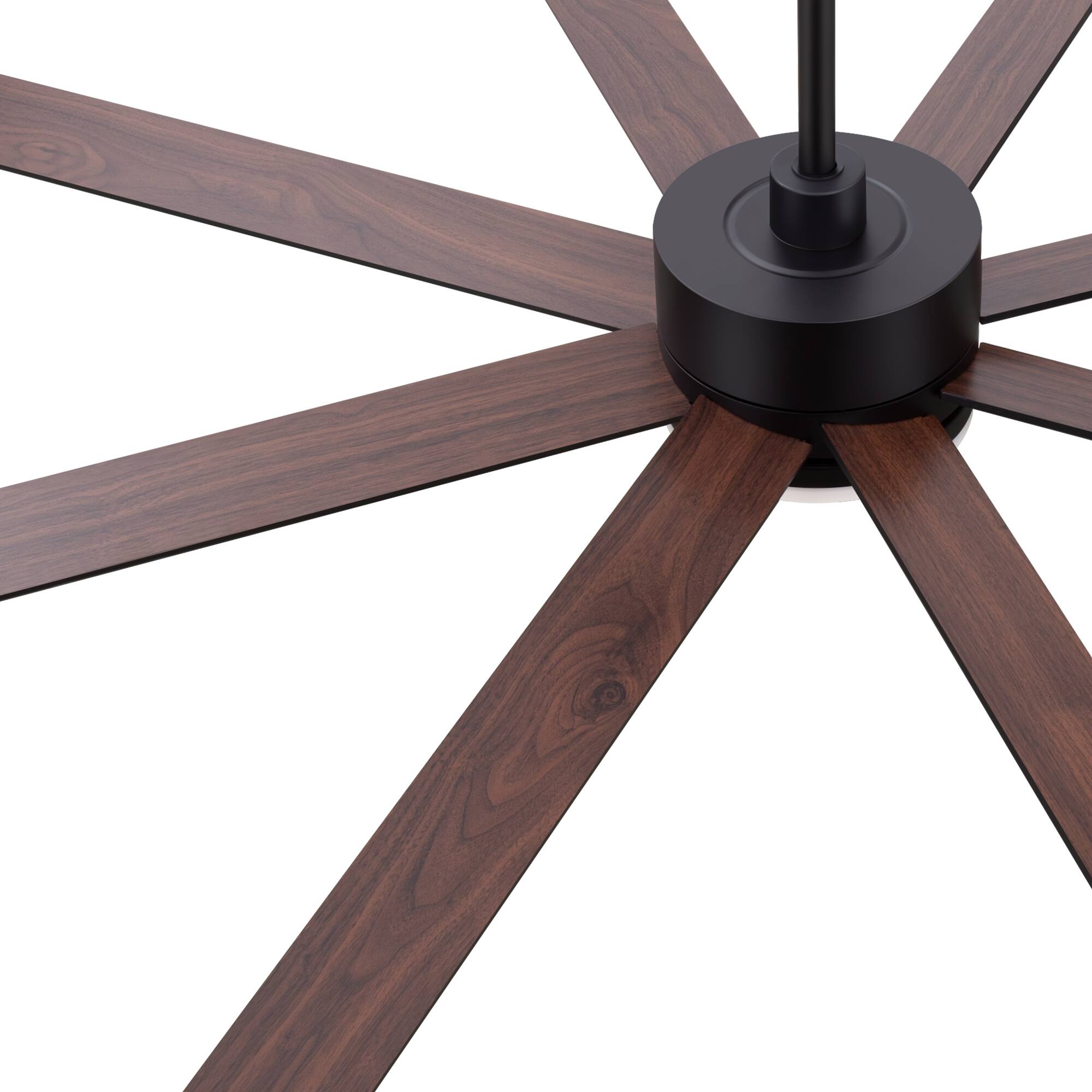 Alt View 10. Breezary - 72-Inch LED Ceiling Fan with 10 Dual-Finish Blades, 3-Color Temperature, Remote Control, 6-Speed Settings - matte black and walnut.