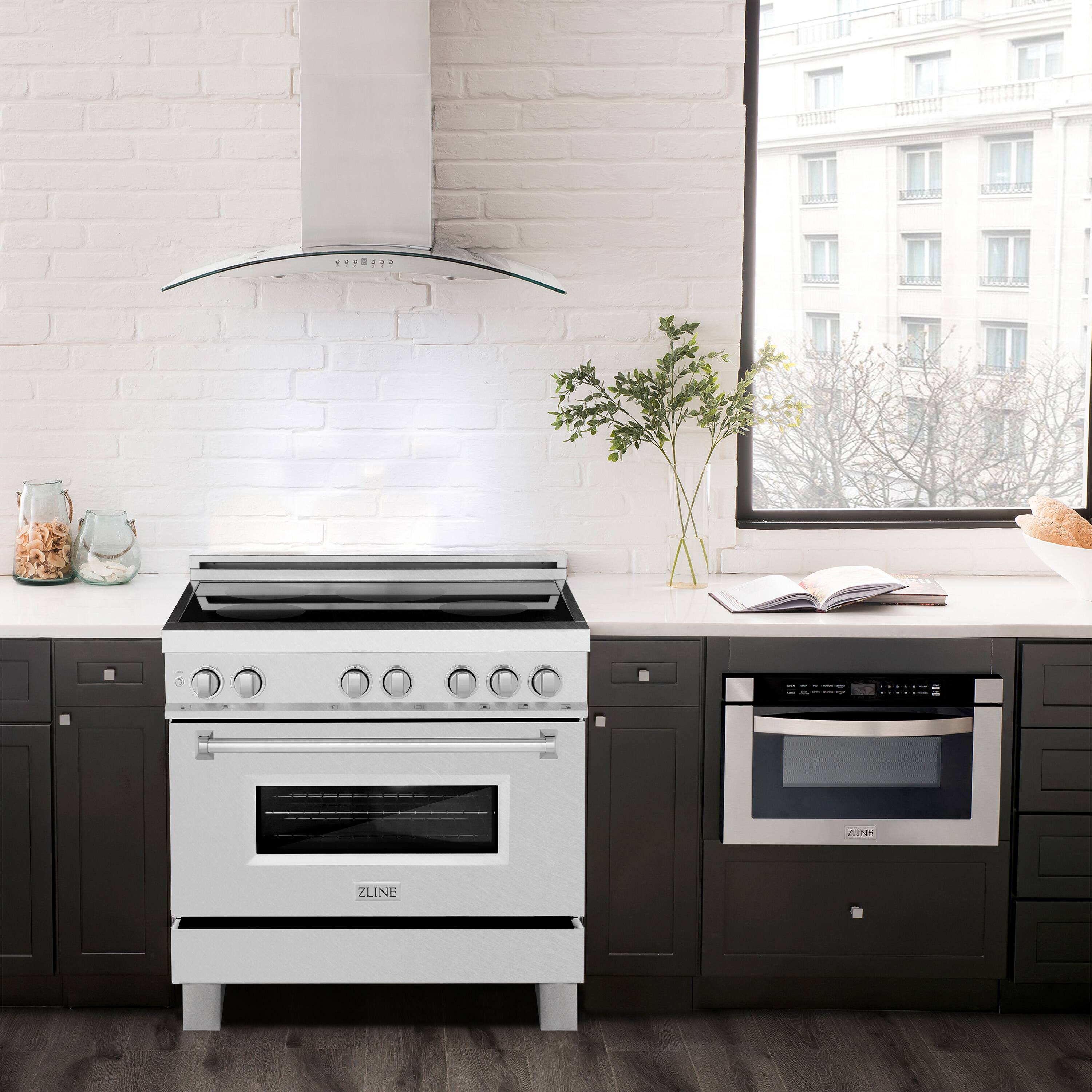 ZLINE 36" Legacy Induction Range w/ 5 Elements & Oven in DuraSnow