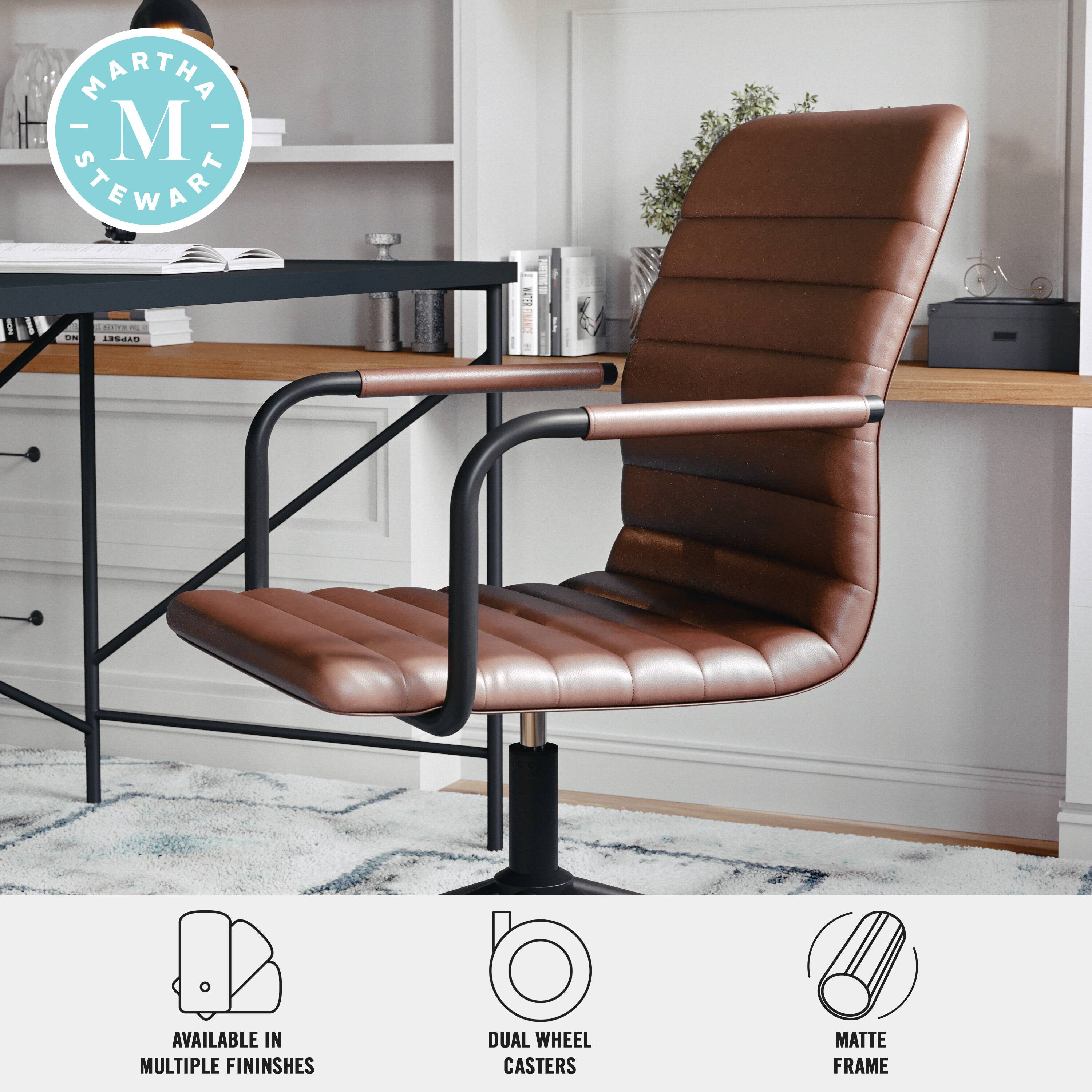 Martha Stewart - Available in multiple finishes - Dual wheel casters - Matte frame.