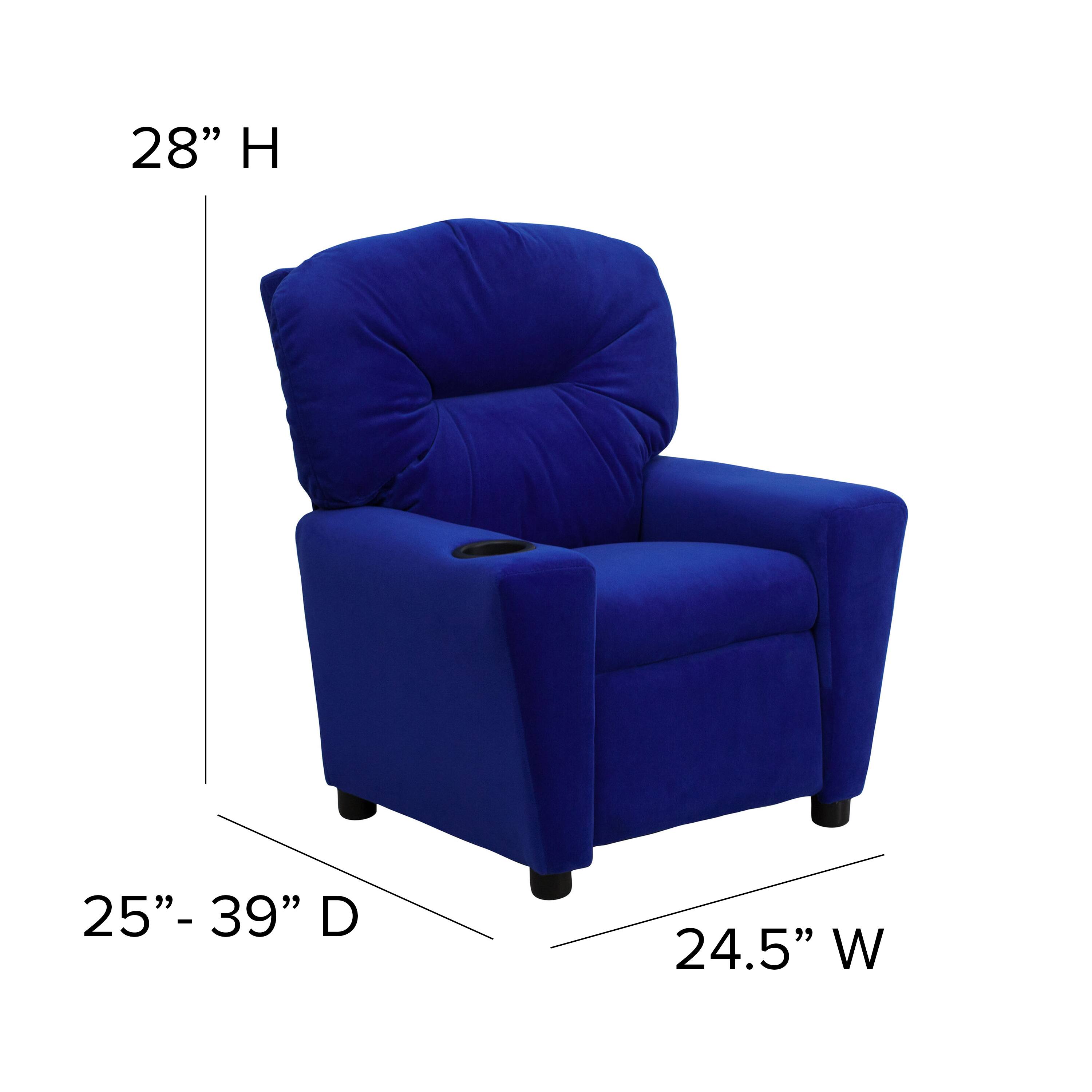 Alt View 12. Alamont Home - Contemporary Kids Recliner with Cup Holder - Blue Microfiber.