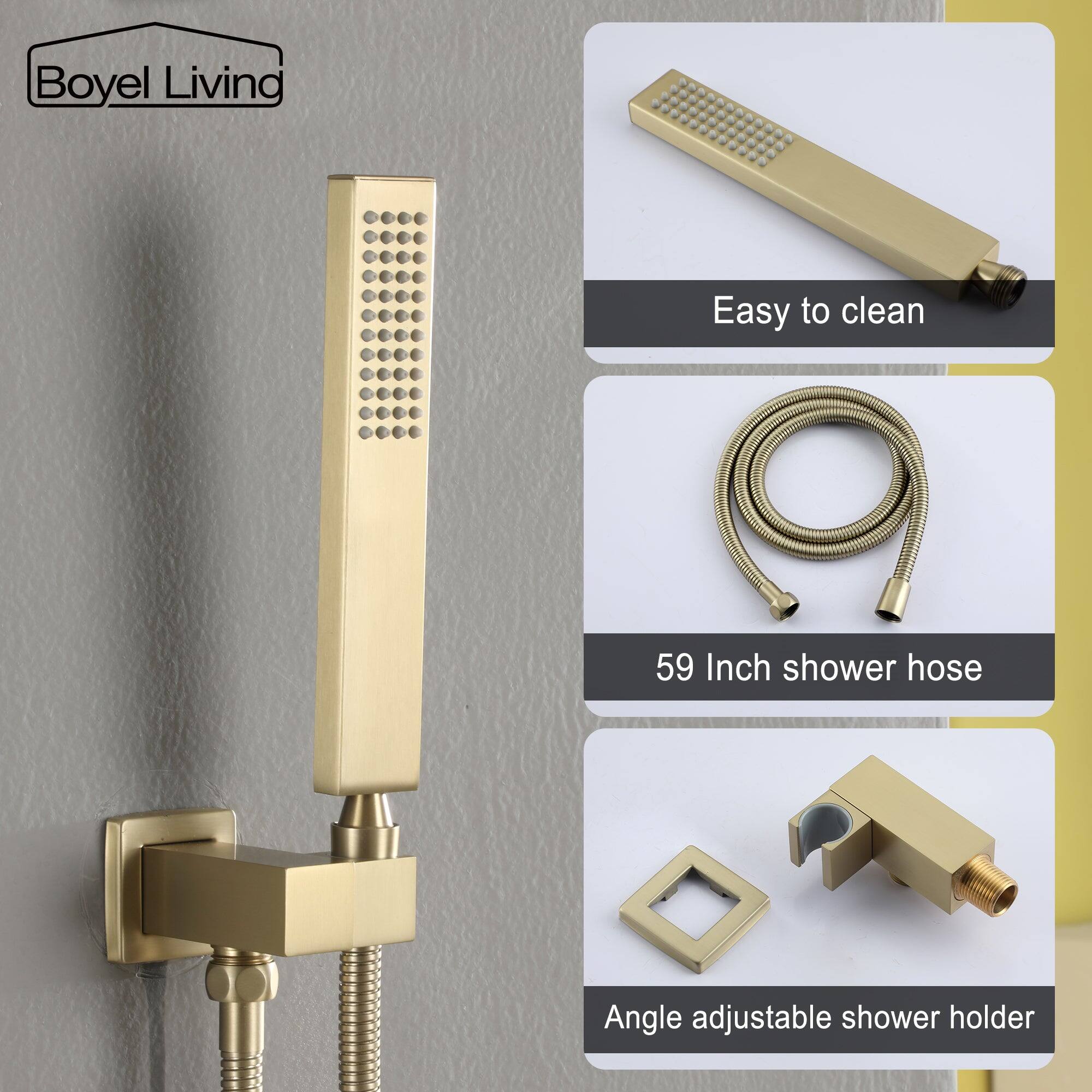 Boyel Living, Easy to clean, 59 Inch shower hose, Angle adjustable shower holder