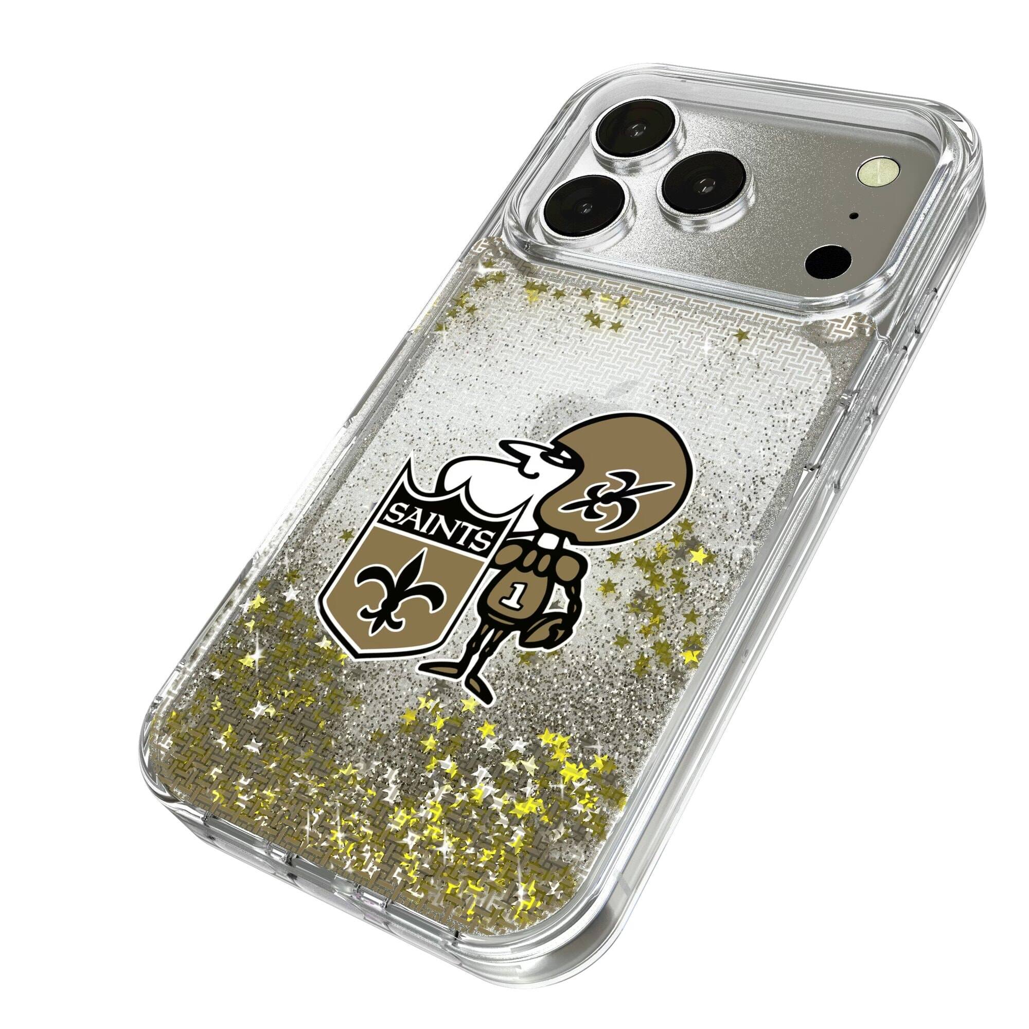 Alt View 1. Keyscaper - New Orleans Saints Linen Logo iPhone Glitter Case - 14 - Multicolor.