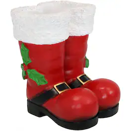 Sunnydaze - Santa Boots Indoor and Outdoor Christmas Statue - 13 in - Red