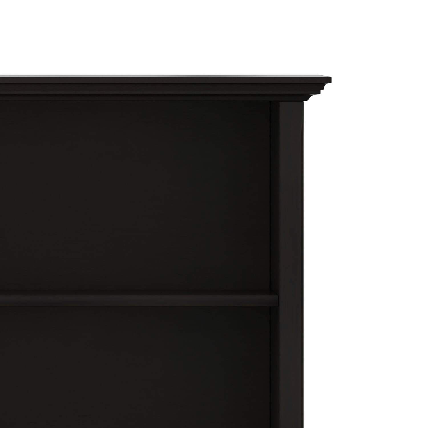 Alt View 4. Simpli Home - Simpli Home Amherst 64 inch Wide Solid Wood Transitional 4 Shelf Low Bookcase in Hickory Brown - Hickory Brown.