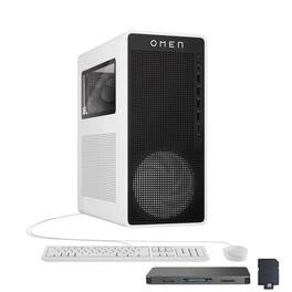 HP OMEN - 16L Gaming Desktop,AMD Ryzen 7 8700F,NVIDIA GeForce RTX 5060,64GB DDR5,4TB SSD+1TB Dock Set,Win 11 - White