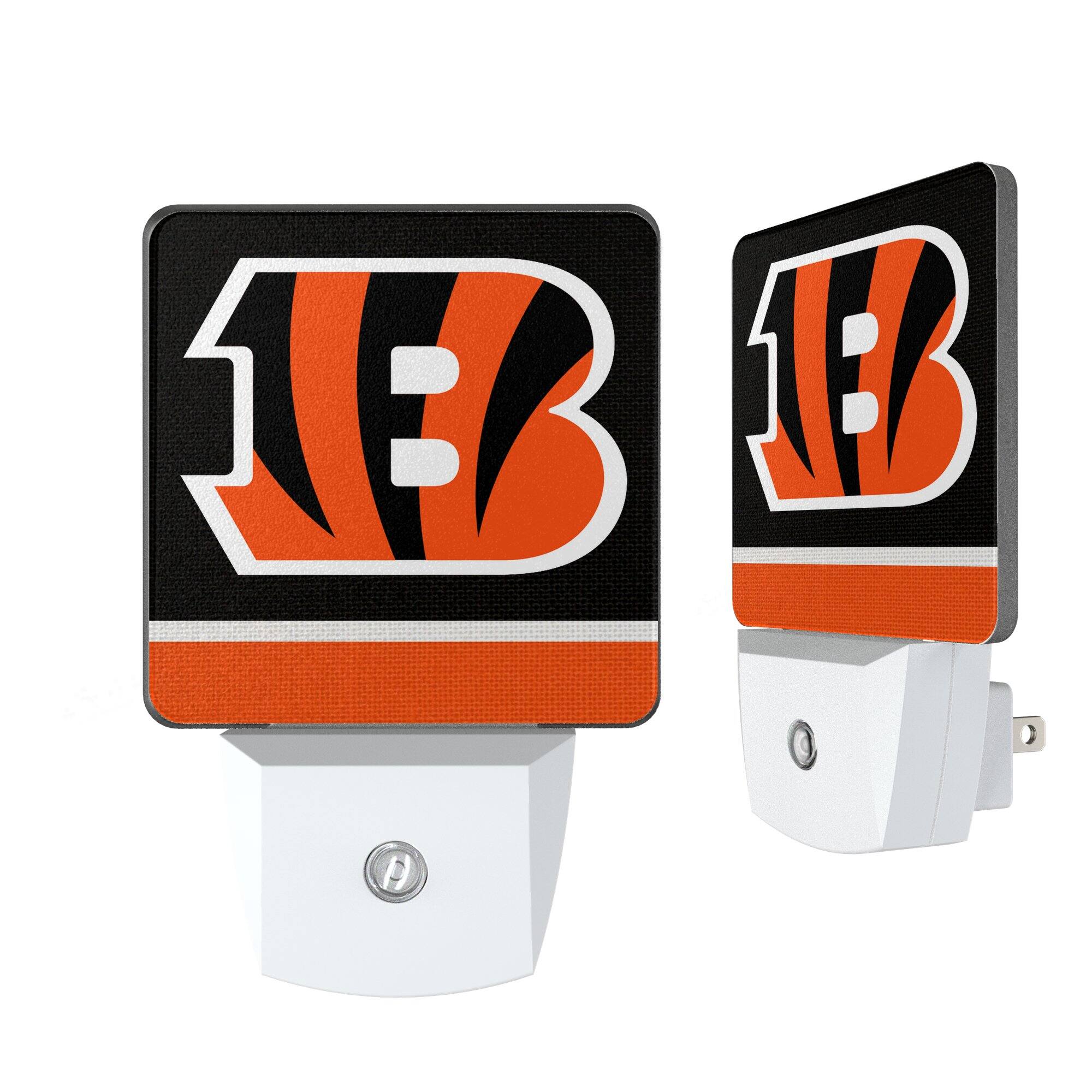 Front. Keyscaper - Cincinnati Bengals Stripe Design Nightlight 2-Pack - Multicolor.