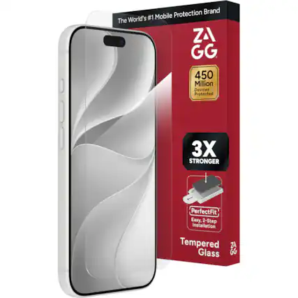 Protection Brand World's #1 Mobile The ZAGG 450 Million Devices Protected
3X STRONGER
PerfectFit Easy, 2-Step Installation Tempered ZAGG Glass