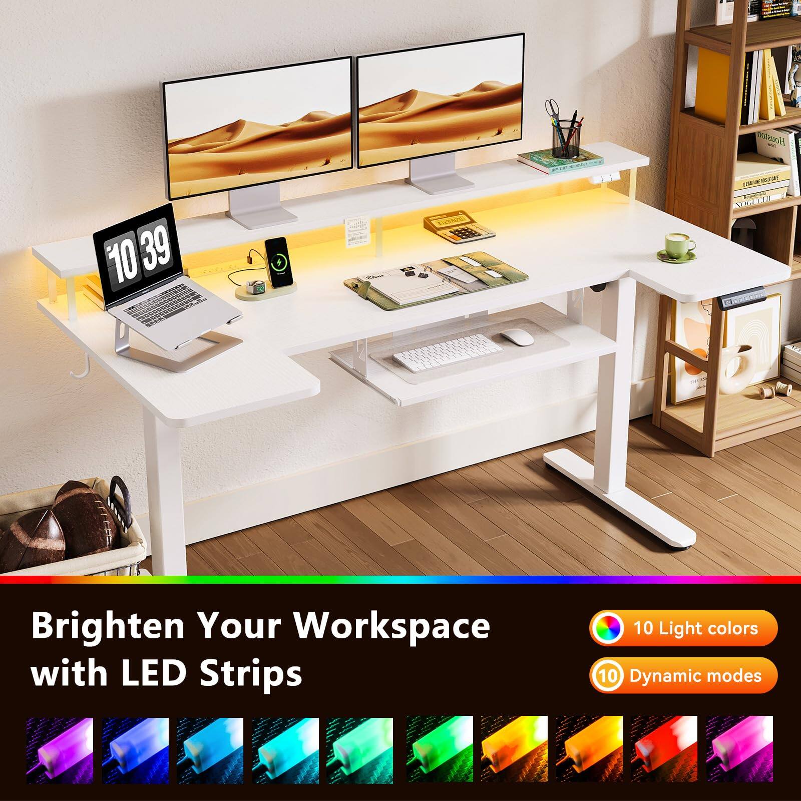 Houston 10 39 + n SEPER C  
Brighten Your Workspace with LED Strips  
10 Light colors  
10 Dynamic modes