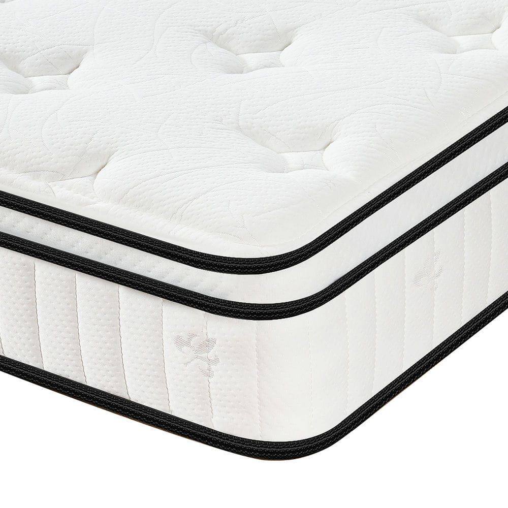 Left. Kadyn - Mattress, 12 Inch Hybrid Mattress, Individual Pocket Spring Bed Mattress, Medium Firm Mattress - White.
