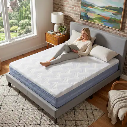 Front. FED Fitness - King Size,Memory Foam Mattress 12 Inch King Mattress for Cooling Night Sleep Comfort Support Ink Painting - White/Black.