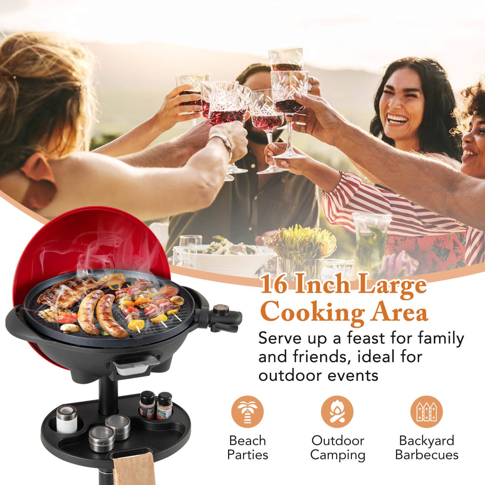 16 Inch Large Cooking Area: Serve up a feast for family and friends, ideal for outdoor events, beach parties, outdoor backyard camping, and barbecues.
