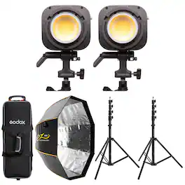 Amaran - Halo 600x 610W Bi-Color COB LED 2-Light Kit, Bundle with Softbox, 2x Stand, CB-04 Case