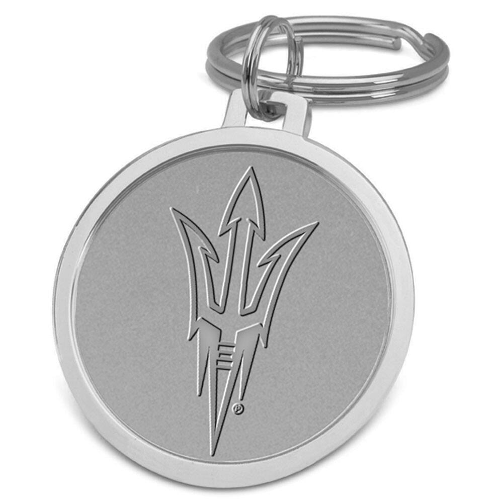 Front. Jardine - Silver Arizona State Sun Devils Split-Wire Logo Key Ring - Silver.