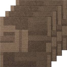 VEVOR - Carpet Tiles Reusable, 24"x 24"Carpet Squares With Padding Attached, Soft Padded Carpet Tiles, Easy Install DIY - Mixed Brown