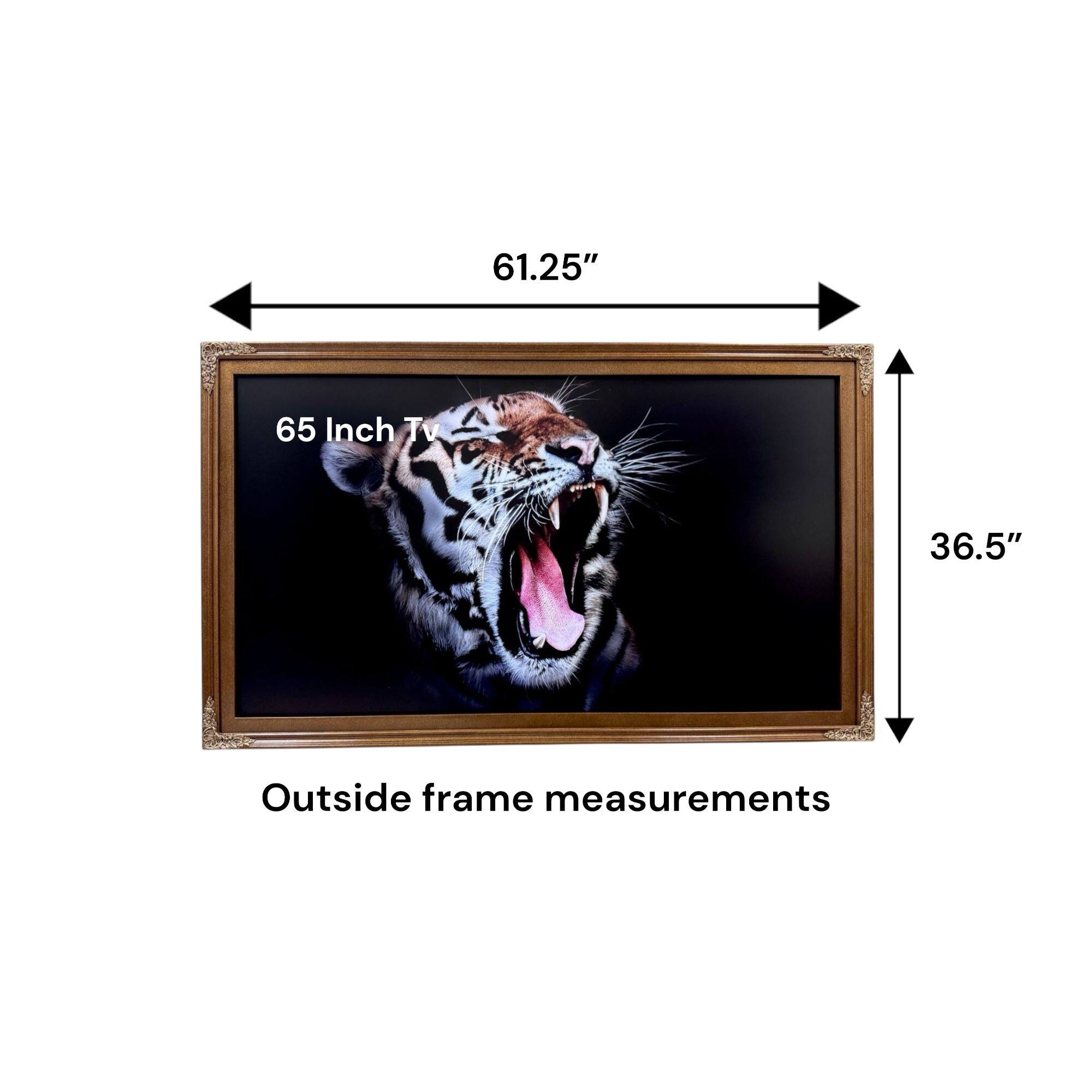 61.25" 65 Inch Tv 36.5" Outside frame measurements