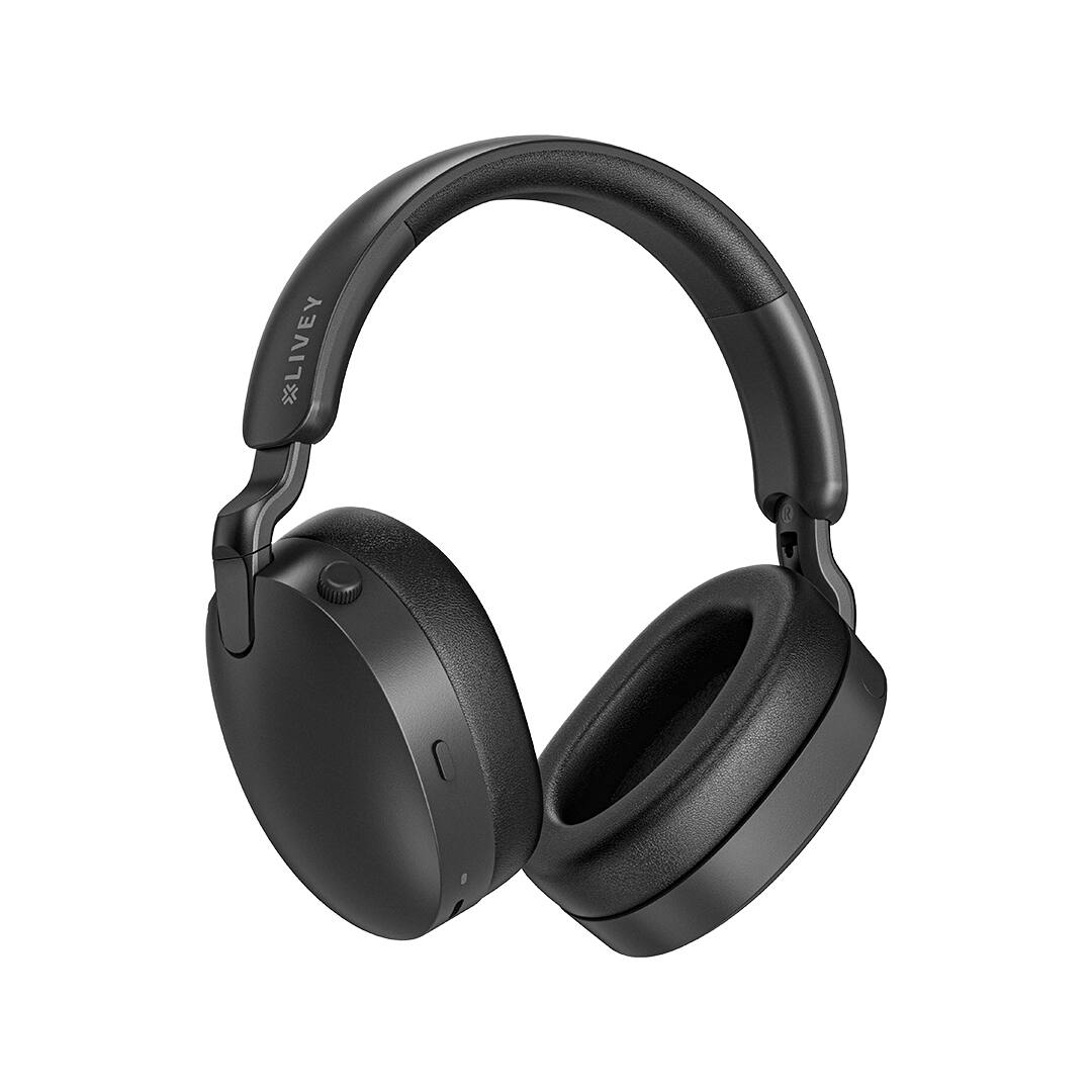 Left. LIVEY - 950BT Hybrid ANC Wireless Headset with AI Noise Cancellation for Clear Calls.