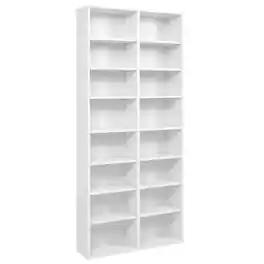 Costway - 1 PCS 16-Cube Bookcases CD Storage Rack 54" Freestanding Display Cabinet with 12 Adjustable Shelves - White