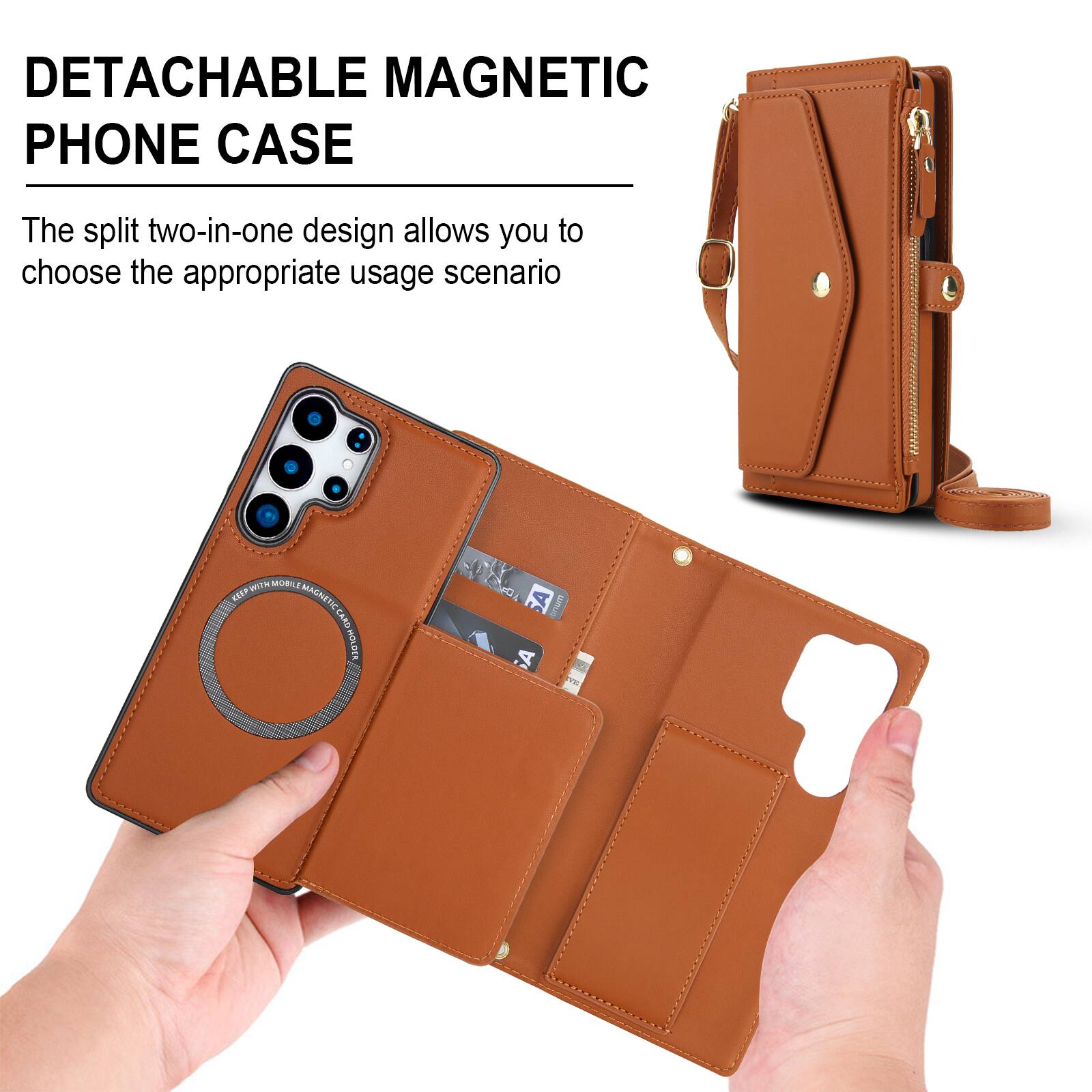 DETACHABLE MAGNETIC PHONE CASE

The split two-in-one design allows you to choose the appropriate usage scenario.
