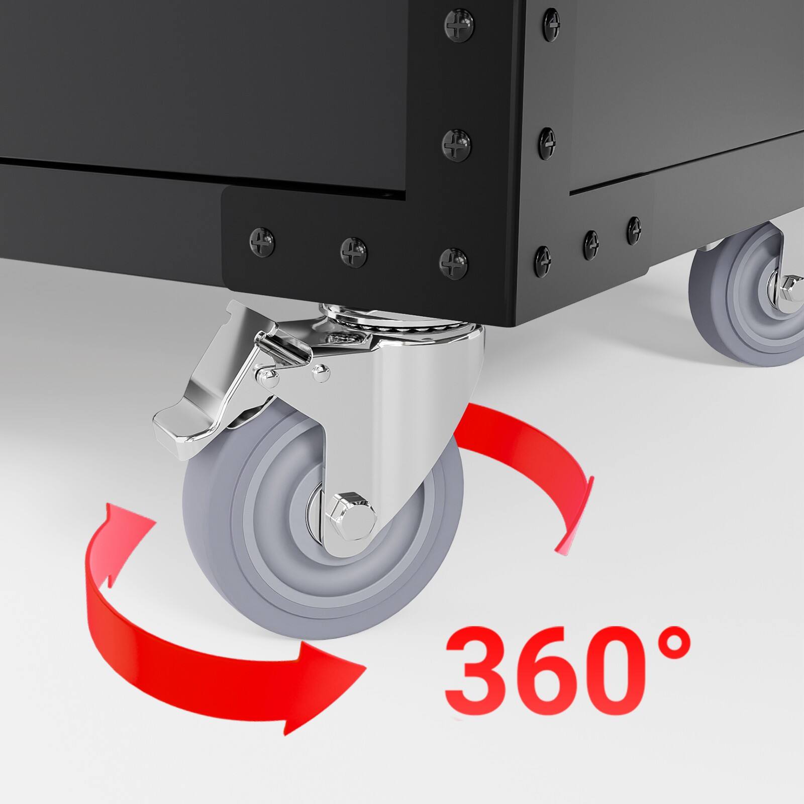 Back. Winado - Garage Large Metal Storage Cabinet with 4 Adjustable Shelves & 2 Pegboards - Black.