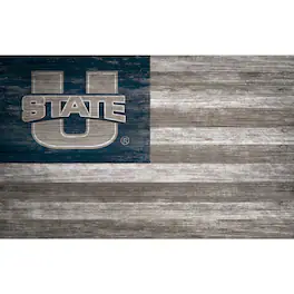 Fan Creations - Utah State Aggies 11'' x 19'' Distressed Flag Sign - Multicolor