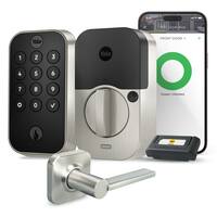 Yale - Assure Lock 2 - Smart Lock Wi-Fi Deadbolt with Push Button Keypad | Key Access - Valdosta Handle - Satin Nickel - Front_Zoom
