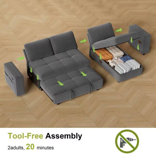 Tool-Free Assembly  
2 adults, 20 minutes