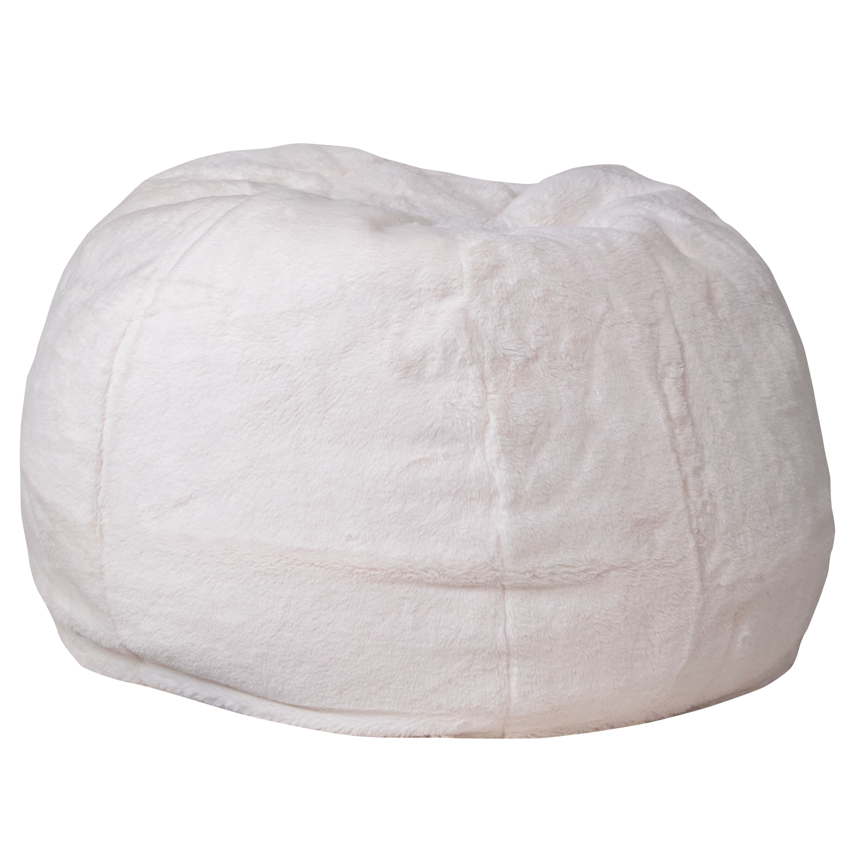 Alamont Home - Small Bean Bag Chair for Kids and Teens - White Furry