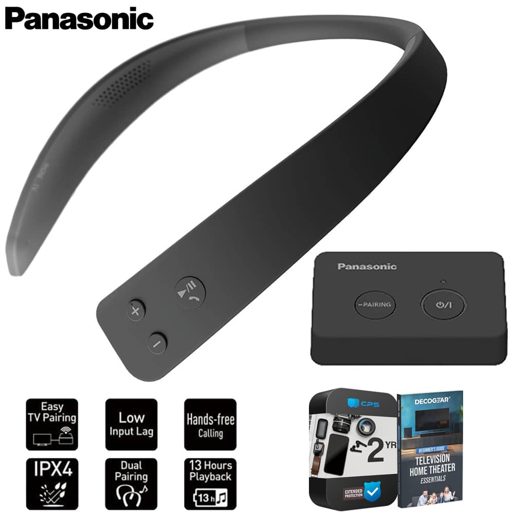 Panasonic - WN10 Wireless Wearable TV Neck Speaker w/ 2 Year Warranty Bundle