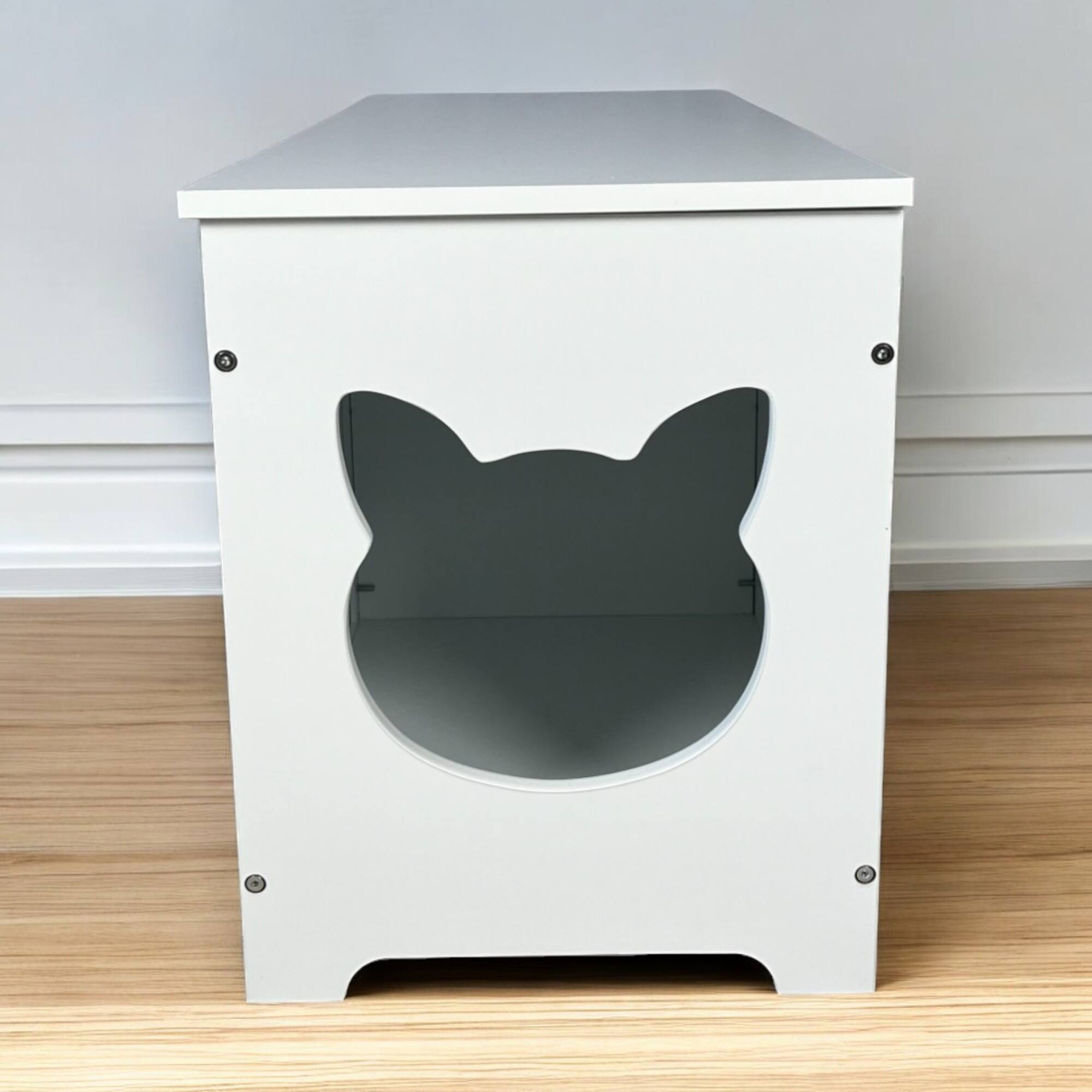 Alt View 6. APRILSOUL - Top Open Cat Litter Box Enclosure Cat Washroom Hidden Cover Cabinet for Large Cat Dog Proof White - White.