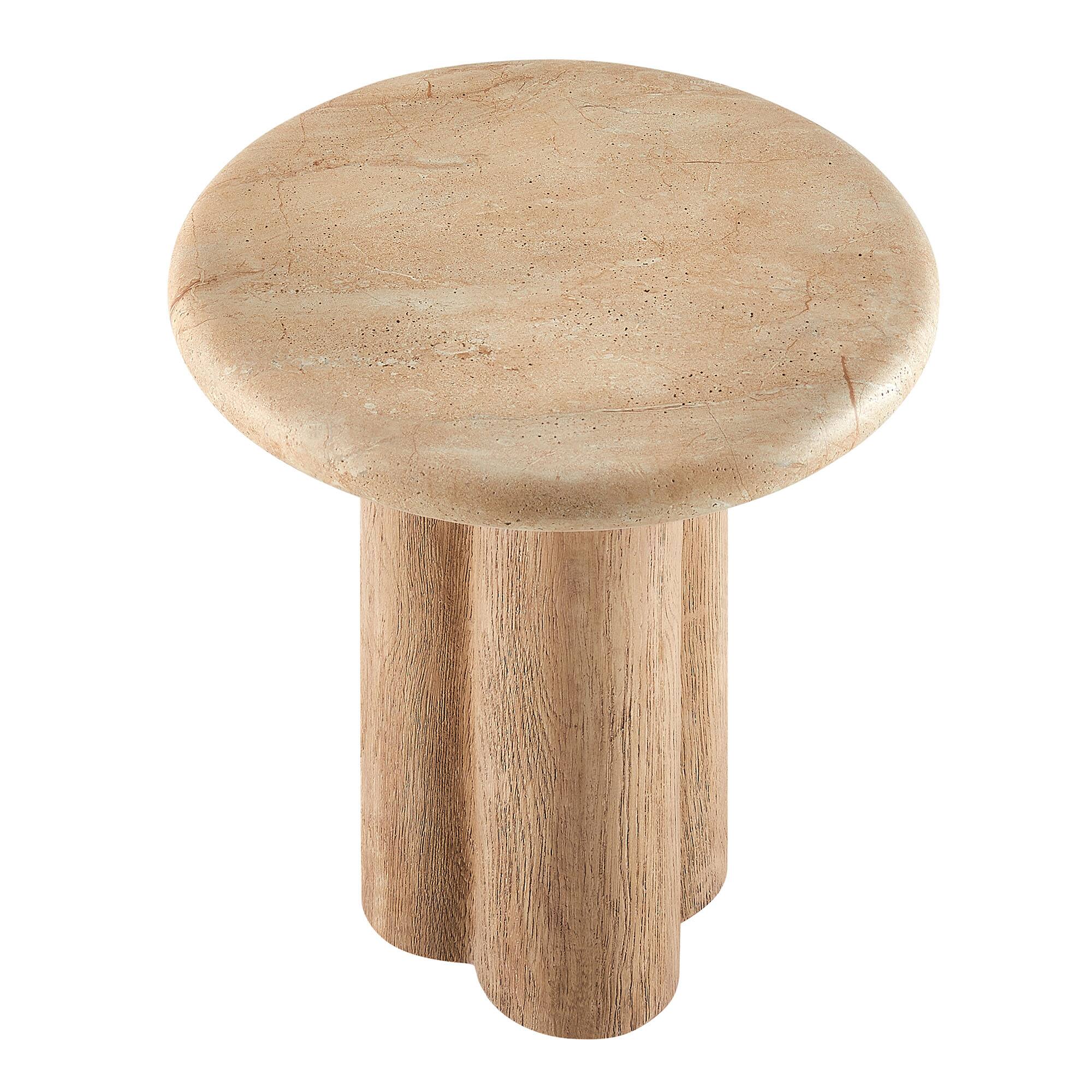 Alt View 3. Modway - Tori 20 Inch Round Indoor and Outdoor Side Table by Modway - Travertine.