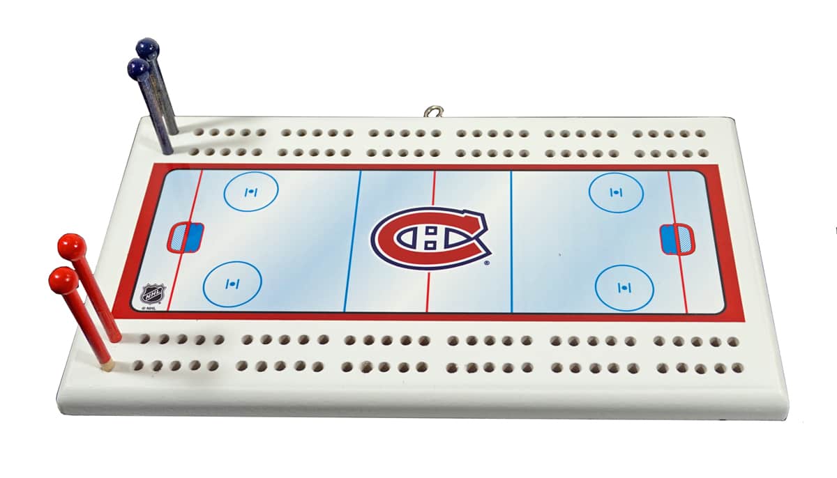Rico Industries - Montreal Canadiens NHL Classic 2 Track Wooden Cribbage Board with Rink look & Logo - Multi